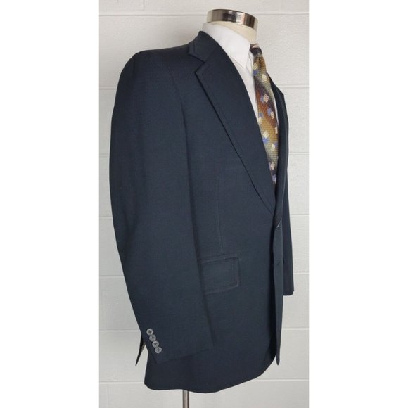 Vintage‎ 70s Society Brand Black Polyester Leisure Sport Coat sz 40? - Picture 3 of 12